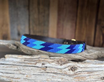 Maasai Beaded Leather Dog Collar: Handmade African Design