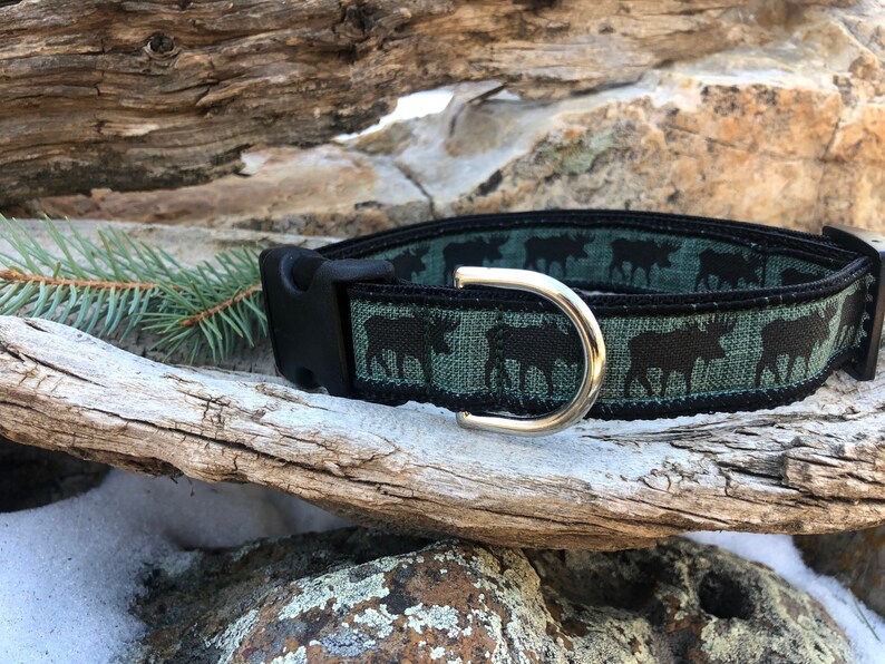 Christmas Moose Dog Collar Moose Dog Collars Christmas Dog Etsy