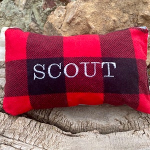 Personalized Dog Toy - Denim Dog Toy - Custom Dog Toys - Personalized Dog Toy with Squeeker - Plaid Dog Toy - Christmas Dog Toys - Pet Gift
