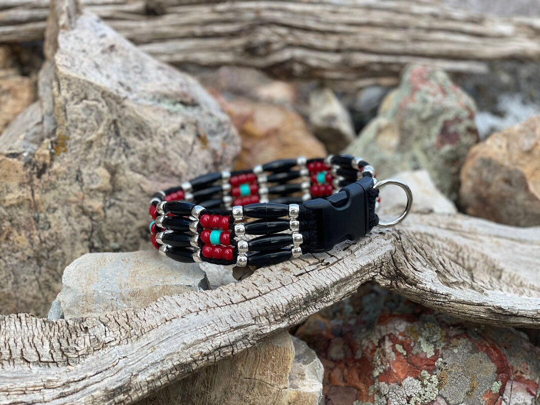 Native Inspired Dog Collars Beaded Dog Collars Turquoise Jewelry Native