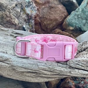 Bee Mine Dog Collar - Be My Valentine - Valentine Dog Collar - Pink Valentine Dog Collar- Pink Dog Collars - Queen Bee Dog Collar
