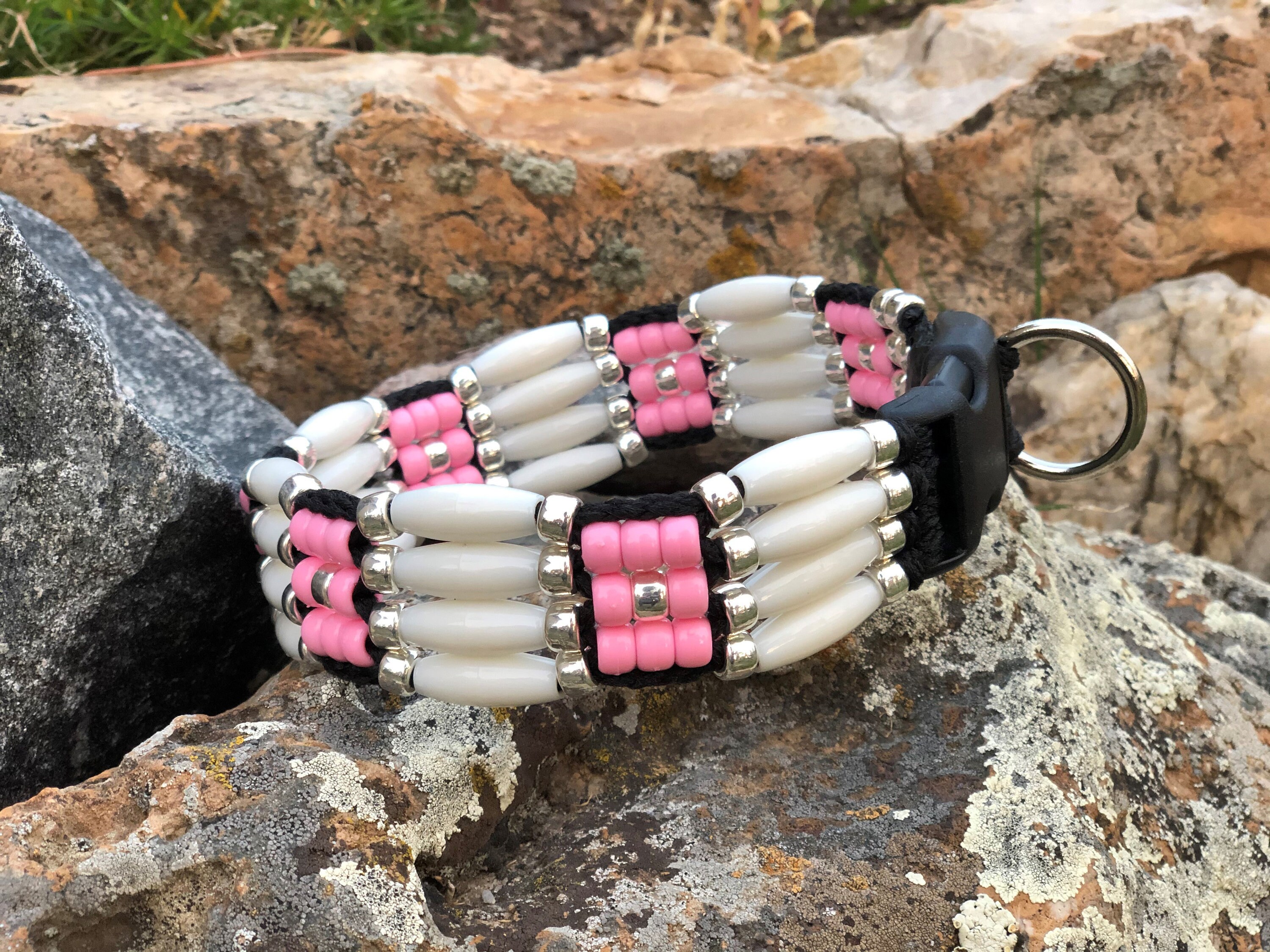 Pink Beaded Dog Collars Custom Beaded Dog Collars Beaded Etsy