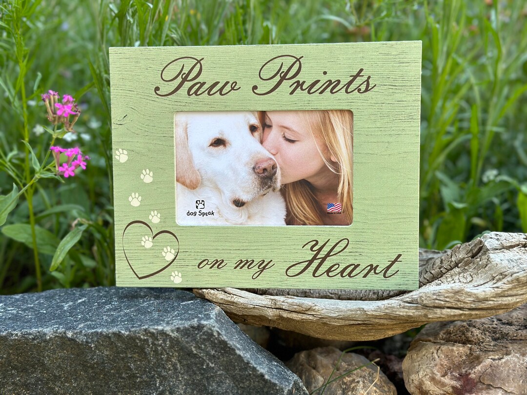 Paw Print Photo Frame Wooden Picture Frame for Pet Lover Etsy
