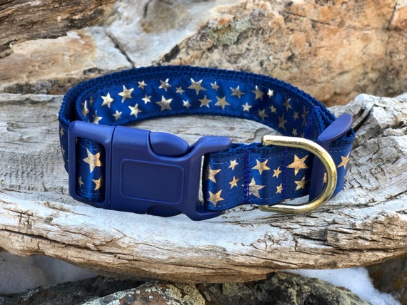 Star Dog Collar Gold Star Dog Collar Dog Collar With Stars Blue Dog Collars Designer Dog Collars Celestial Dog Collars Pet Gifts Etsy Canada