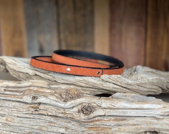 Rust Suede Leather Dog Leash - 1/2" Wide, 4ft Lead