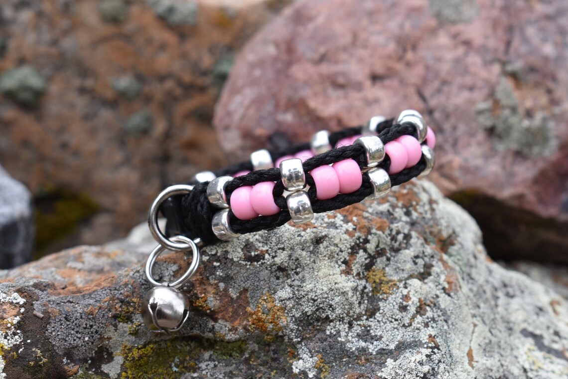 Pink Beaded Cat Collar Beaded Cat Collars Cat Collars Etsy