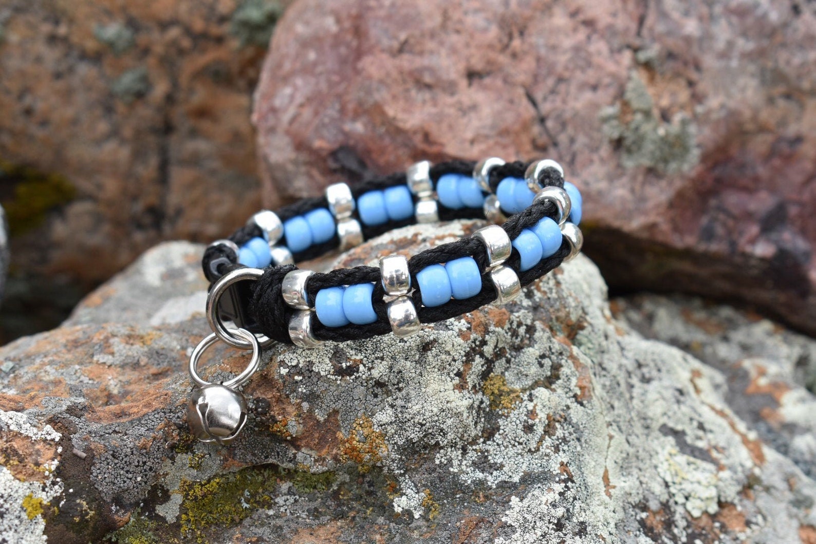 Blue Beaded Cat Collar Beaded Cat Collars Cute Cat Collars Etsy