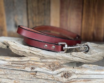 Brown Leather Dog Leash - 4ft Stylish Pet Lead