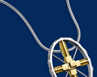 Colgante geométrico, collar elegante, Heart of the Universe / Energy Interactive Jewelry