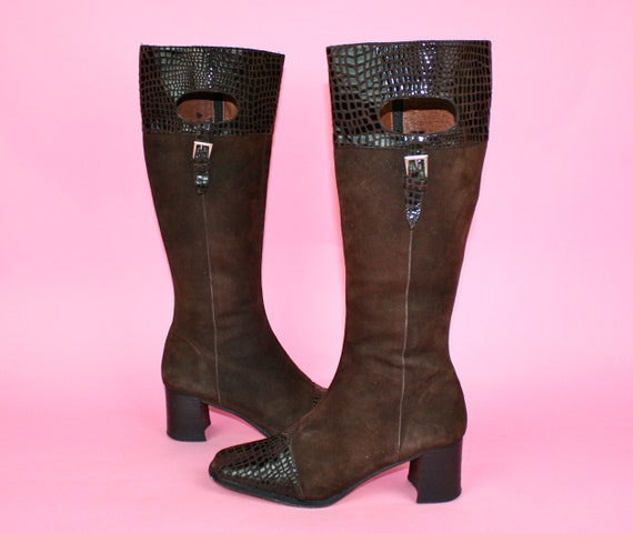 ViNtAgE 90s does 70s 60s Boots Suede UK 4 4.5 Mod