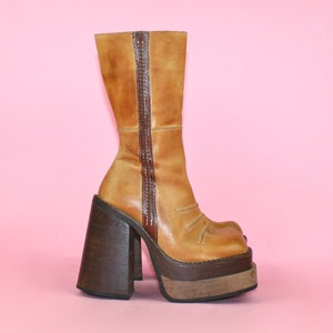 RARE Iconic Vintage 90s SONAX Mega Platform Boots Uk 3 Us 5 EU 36