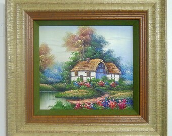 Custom Framed, Print on Canvas, Country Cottage