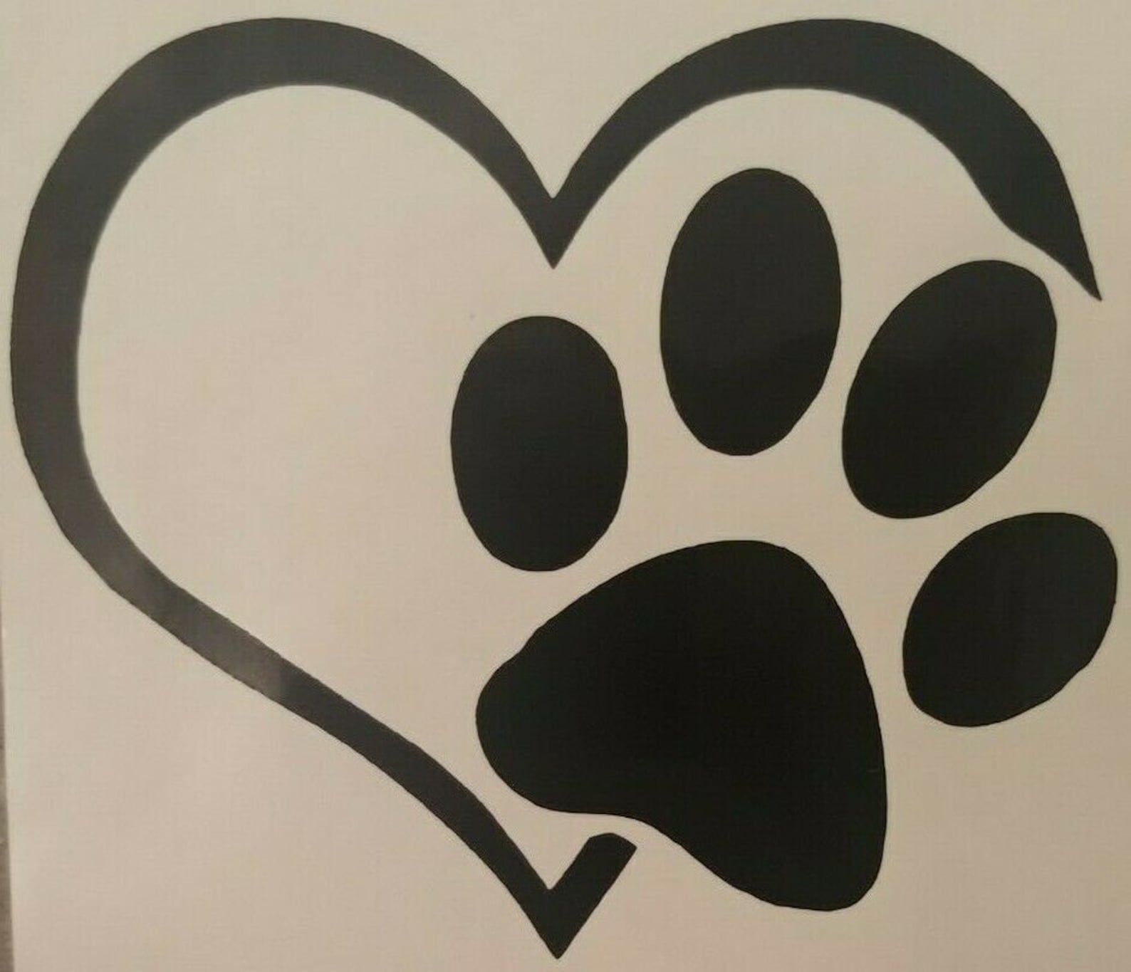 Dog Paw Heart Vinyl Decal Sticker Choose Color/size I Love Dogs Etsy