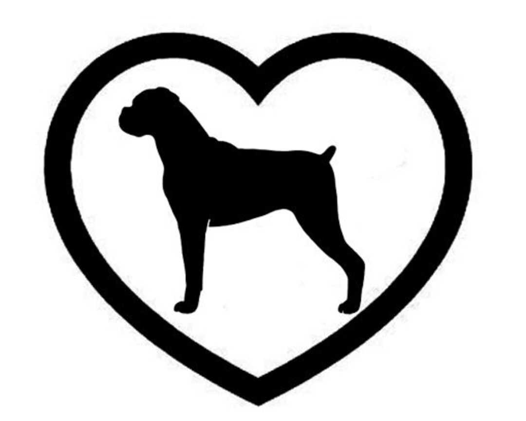Boxer Heart Vinyl Sticker Decal Home Laptop Choose Color/size Etsy