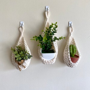 Boho Crochet Plant Holder: Cotton Wall Hanging Decor