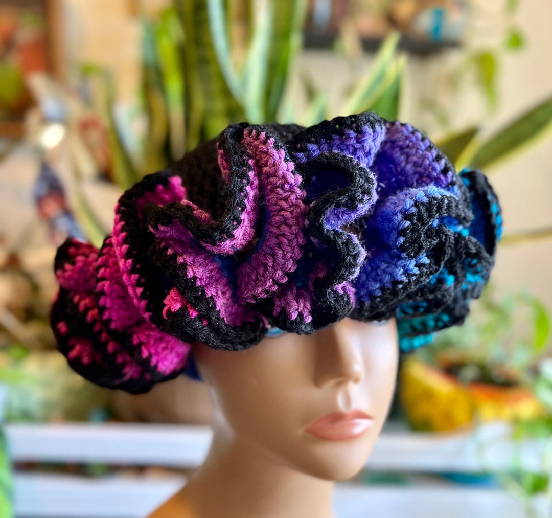 X-LARGE PURPLE & BLACK CROCHET BELL HAT‼️ il_1080xN.5853694095_k0j0.jpg