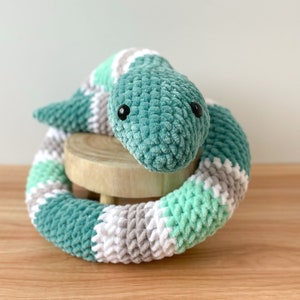 Large Snake Plushie - Amigurumi Crochet, Handmade Stuff Animal, Toy, Gift for Kids, Grandkids, Christmas, Birthday Gift