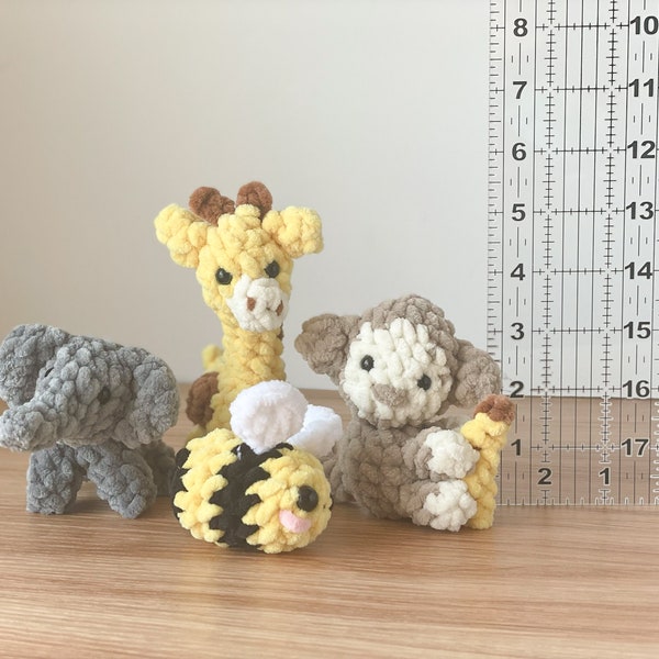 Itty Bitty Mini Animal Plushie - Amigurumi Crochet, Stuffed Animal, Soft Plush, Toy, Gift for Kids, Grandkids, Older Child, Tiny Collectible