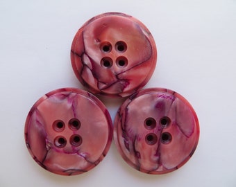 1960s Vintage Big /'Wavy/' Rimmed Flower MOD Moonglow Warm Pink Coat Jacket Dress Buttons-30mm