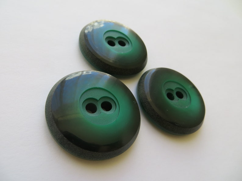 1950s Vintage Big /'Owl Eyes/' Mottled Dark Green Coat Jacket Cape Dress Buttons-35mm
