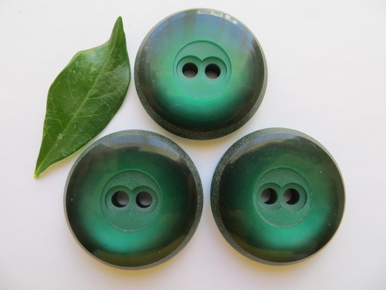 1950s Vintage Big /'Owl Eyes/' Mottled Dark Green Coat Jacket Cape Dress Buttons-35mm