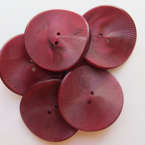 1950s Vintage Huge Spiral Luminous Burgundy Red Coat Jacket Dress Collection Buttons-40mm