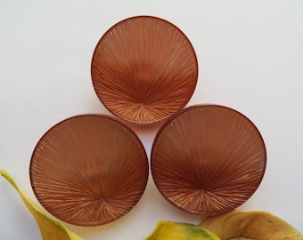 1950s Vintage Med 'Oriental Fan' Luminous Burnt Orange White  Coat Jacket Dress Buttons-30mm