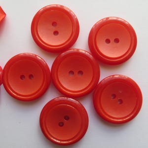 60s Vintage Unisex Rimmed 2-Hole Red Coat Jacket Dress Buttons-27mm