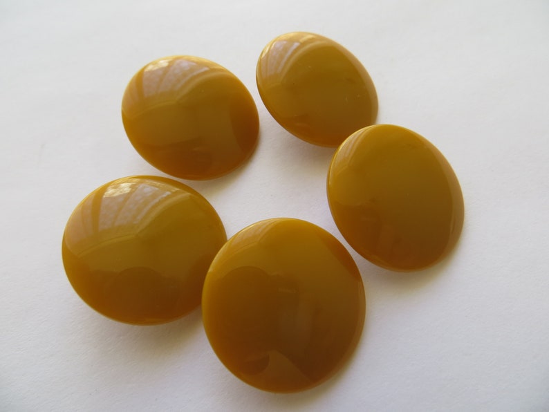 1960s Vintage Med MOD Domed Glossy Mustard Yellow Coat Jacket Dress Buttons-23mm