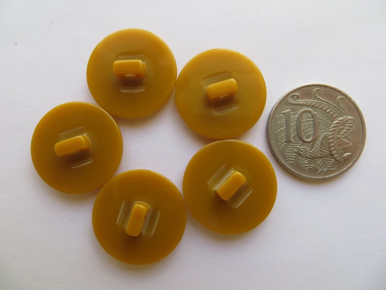 1960s Vintage Med MOD Domed Glossy Mustard Yellow Coat Jacket Dress Buttons-23mm