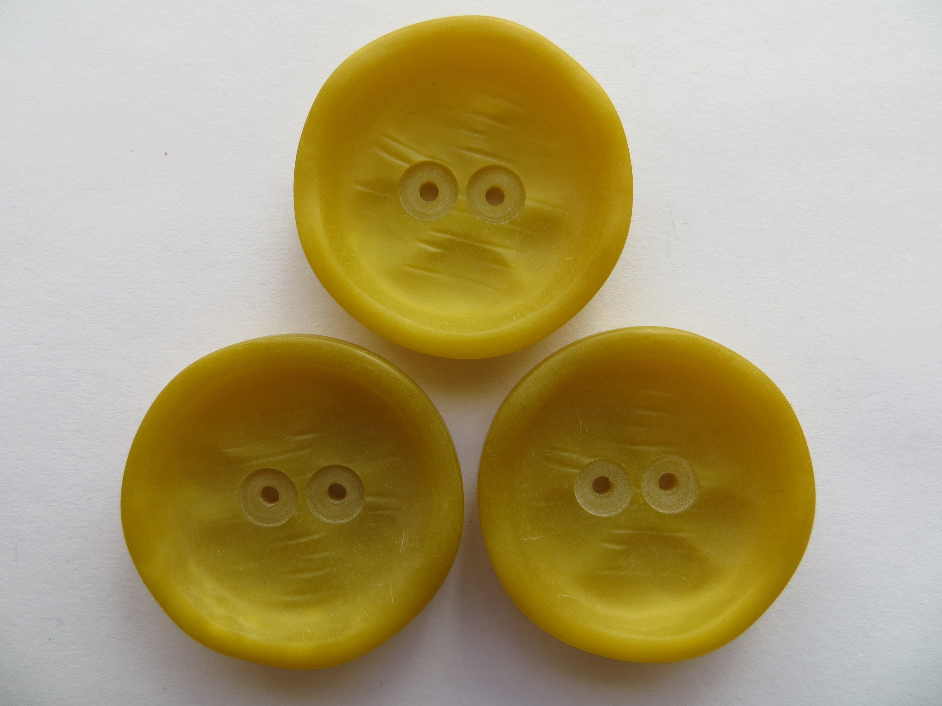 1950s Vintage Big 'Owl Eyes' Couture Lemon Yellow Coat Cape Dress Buttons-35mm