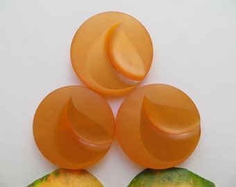 1950's Vintage Big Moonglow Apricot Orange Heart Lucite Coat Jacket Cape Dress Buttons-35mm