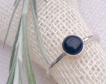 Sterling Silver Midnight Blue Sandstone Galaxy Ring | Gemstone Ring | Semi Precious | Gemstone Jewellery | Healing Crystals | Celestial Ring