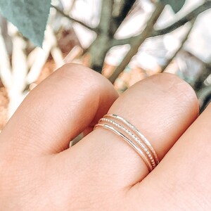 Sterling Silver Skinny Stacking Ring | Plain, Beaded or Hammered  | Stacking Rings | Stacking Ring Set | Minimalist | Gifts For Her