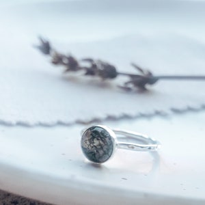 Sterling Silver Green Moss Agate Ring | Gemstone Ring | Semi Precious | Gemstone Jewellery | Healing Crystals | Gifts For Her | Healing Ring