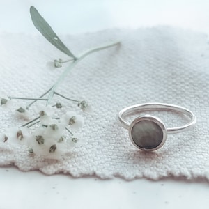 Sterling Silver Black Lip Mother of Pearl Ring Semi Precious Bridesmaid Mother of Pearl Gifts For Her Ocean Inspired Nature image 1