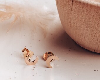Gold Filled Crescent Moon Stud Earrings | Star Gift | Celestial Earrings | Moon Earrings | Crescent Moon | Boho Jewellery | Bohemian Style