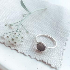 Sterling Silver Black Lip Mother of Pearl Ring Semi Precious Bridesmaid Mother of Pearl Gifts For Her Ocean Inspired Nature image 5