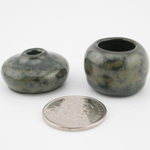 Set of 2 Handmade Mini Glazed Ceramic Vases/Pots
