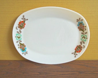 60s Vintage Jaj Pyrex Carnaby Pattern Sandwich Plate / Rectangular /