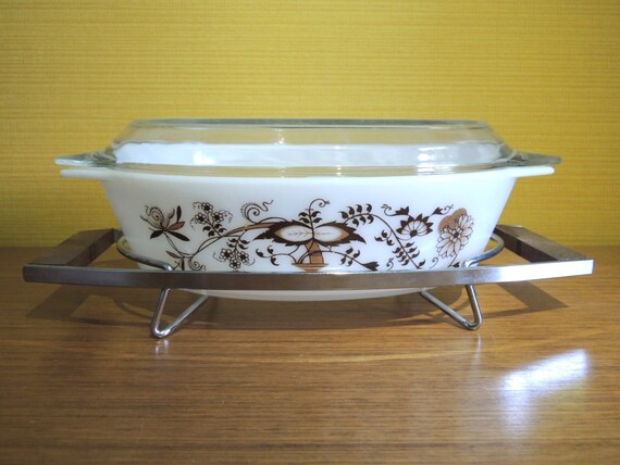 Vintage English Pyrex Vine Pattern Oval Casserole Dish With - Etsy UK