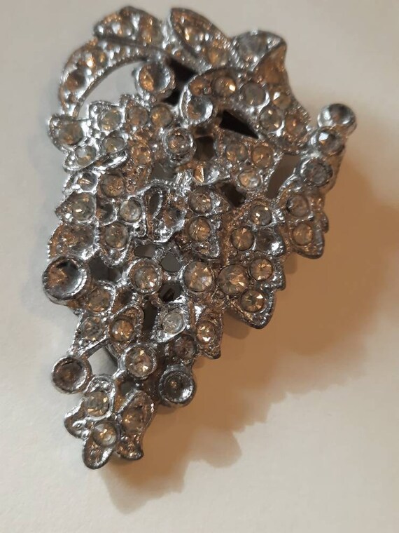 Vintage dress clip from 1930's, sparkly clip, wed… - image 2