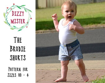 Boys shorts sewing pattern, shorts PDF pattern, girls shorts digital download, kids pants pattern