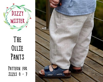 Children's pants sewing pattern, kids trousers PDF pattern, boys pants digital download, toddler pants sewing pattern