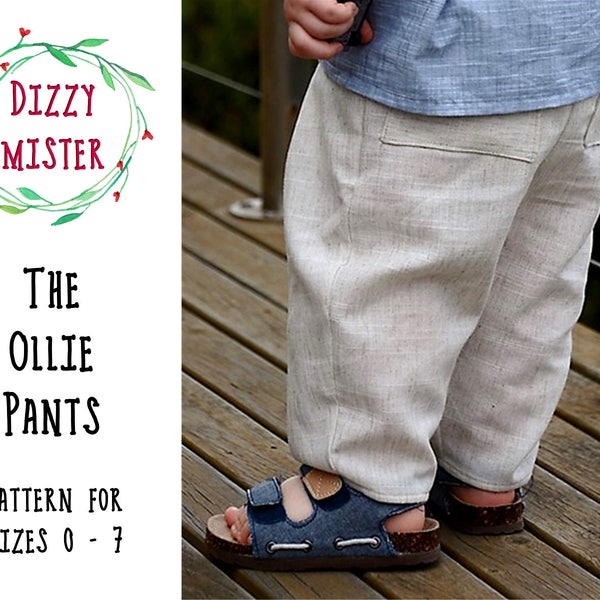 Children's pants sewing pattern, kids trousers PDF pattern, boys pants digital download, toddler pants sewing pattern