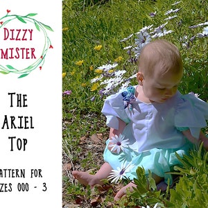 Girls top sewing pattern, dress PDF pattern, girl&#39;s digital download, kids pdf pattern