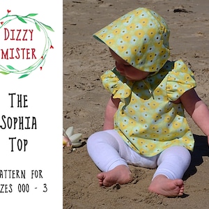 Naaipatroon voor meisjesjurk, kindertop PDF naaien, babyjurk digitale download, kinderjurk naaipatroon DIY