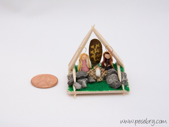 Toothpick Nativity Miniature Seed holy family office | Etsy