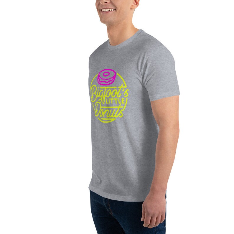 Short Sleeve T-shirt Bigfoot's Little Donuts Neon Pink Donut Logo