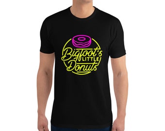 Short Sleeve T-shirt Bigfoot's Little Donuts Neon Pink Donut Logo